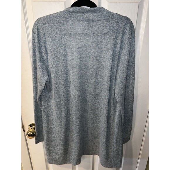 City Streets Open Front Cardigan Womens XL Knit Long Sleeve Pockets Blue Minimal - Picture 5 of 6